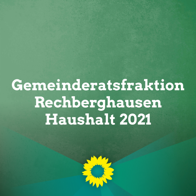 Stellungnahme der Grünen Gemeinderatsfraktion zum Haushalt 2021