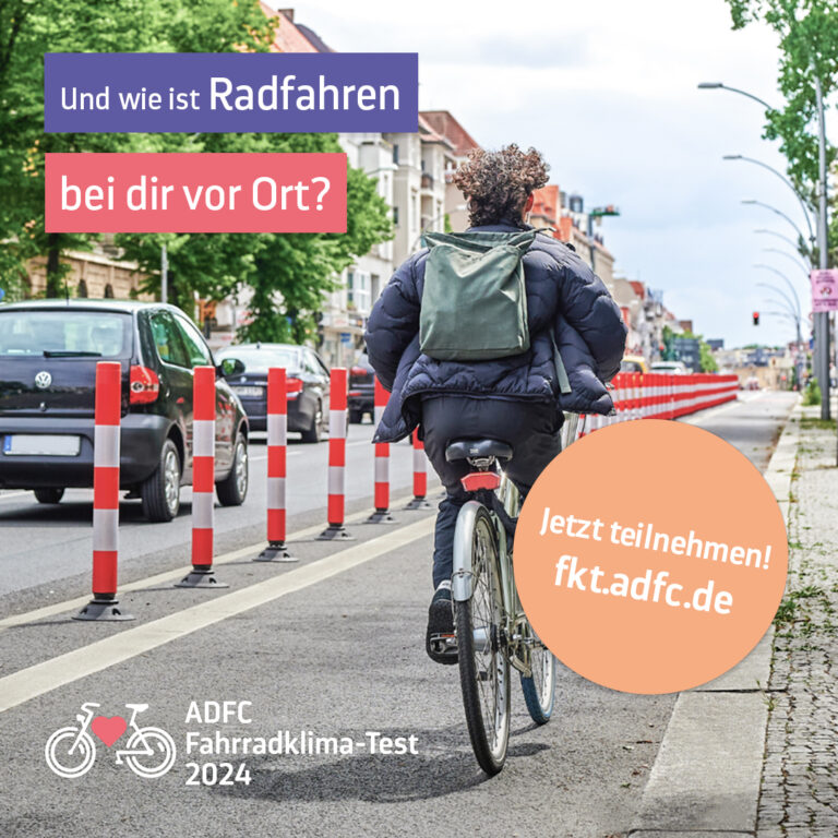 ADFC: Umfrage zum Fahrradklima vor Ort 2024