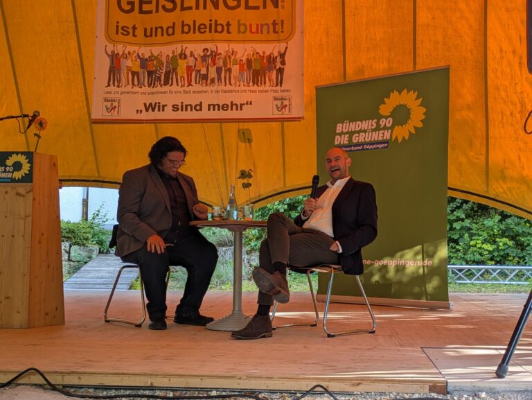 Finanzminister Dr. Danyal Bayaz zu Gast beim Sommerfest der Grünen in Geislingen