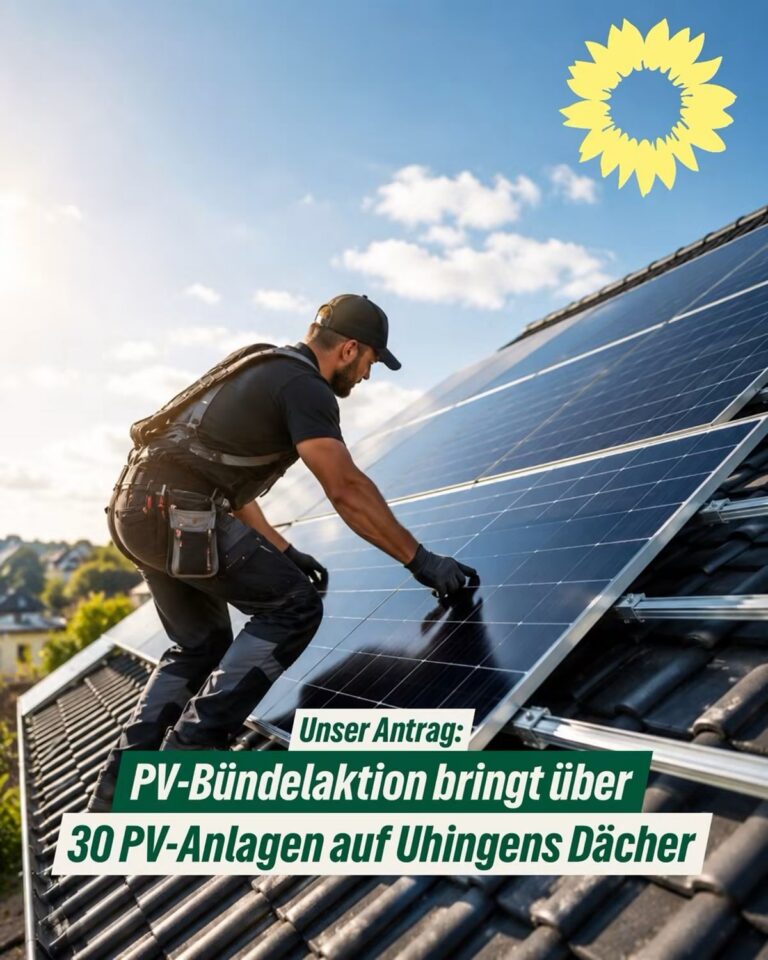 Antrag der Grünen Uhingen wird zum Erfolgsmodell: PV-Bündelaktion bringt Solarenergie auf die Dächer der Region